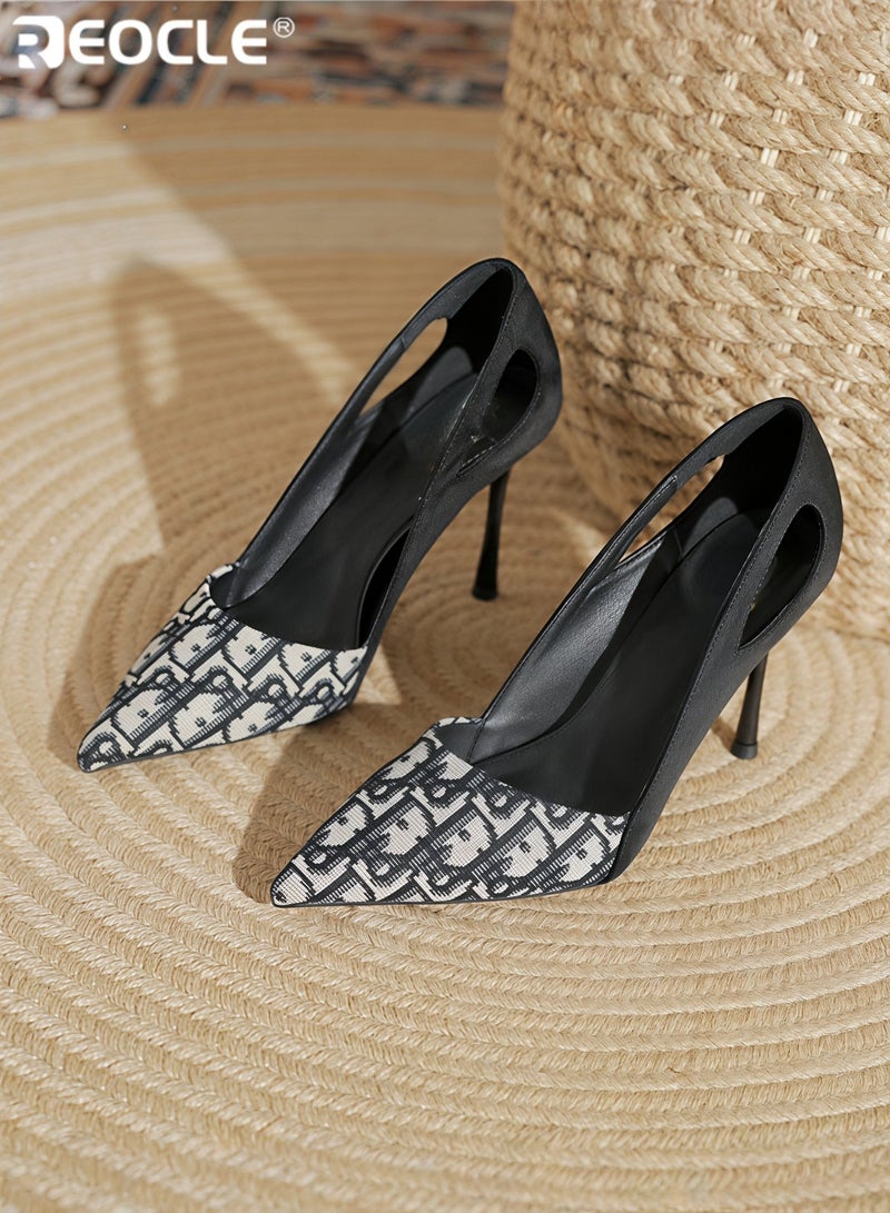 REOCLE Women's Pumps Classic Pointed Toe High Heel Shoe Stiletto Slip On Pumps Dress Shoes for Wedding & Bridal & Party & Evening - Image 5
