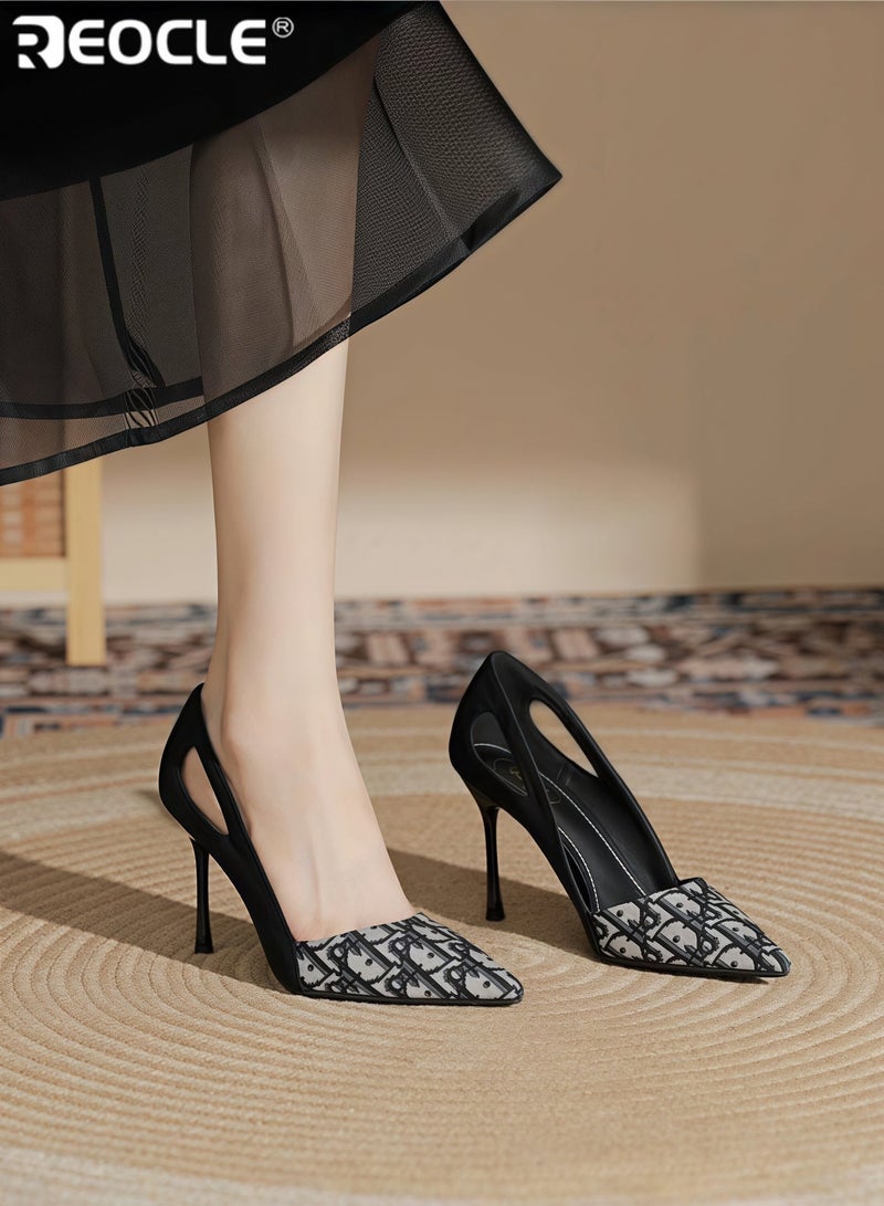 REOCLE Women's Pumps Classic Pointed Toe High Heel Shoe Stiletto Slip On Pumps Dress Shoes for Wedding & Bridal & Party & Evening - Image 3