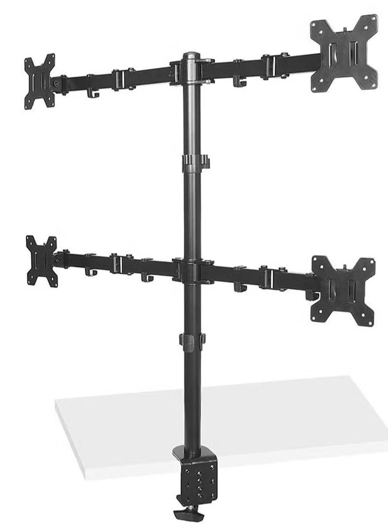 بيوينتي - NEW LED LCD Monitor Desk Mount Adjustable Stand – Heavy Duty 4-Screen Holder for 14-26 Monitors | Height Adjustable | Ideal for Gaming, Trading, Video Editing  Surveillance - Image 1