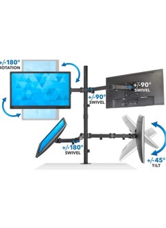 بيوينتي NEW LED LCD Monitor Desk Mount Adjustable Stand – Heavy Duty 4-Screen Holder for 14-26 Monitors | Height Adjustable | Ideal for Gaming, Trading, Video Editing  Surveillance  - Image 3