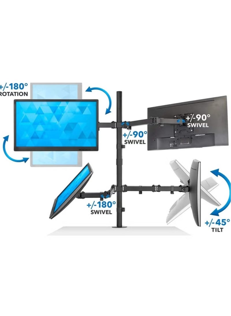 بيوينتي - NEW LED LCD Monitor Desk Mount Adjustable Stand – Heavy Duty 4-Screen Holder for 14-26 Monitors | Height Adjustable | Ideal for Gaming, Trading, Video Editing  Surveillance - Image 1