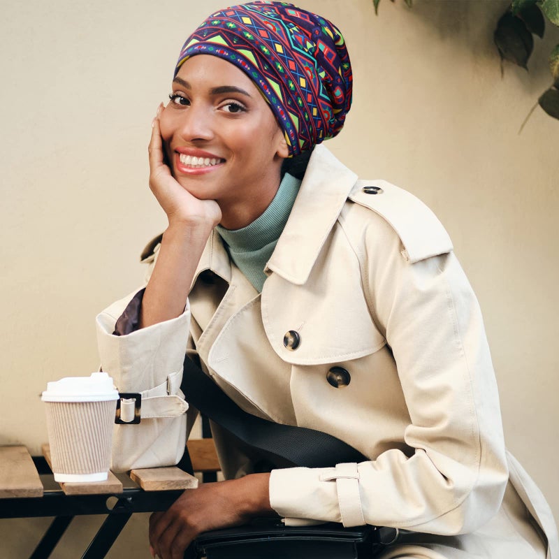 Sintege 6 Pcs Satin Lined Bonnet Sleep Chemo Hat Stretch Cancer Cap for Women Men Cancer Patient African Silk Soft Beanie(Vintage Patterns) - Image 4