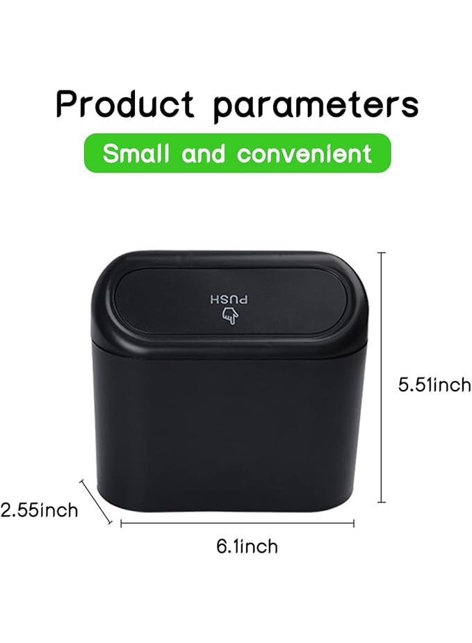 Miytsya 1 PC Car Trash Can with Lid, Multifunctional Folding Car Dustbin Garbage Organizer Holder, Leak-Proof Hanging Mini Trash Can Containers, Suitable for Cars, Homes, Offices (Black) - Image 2