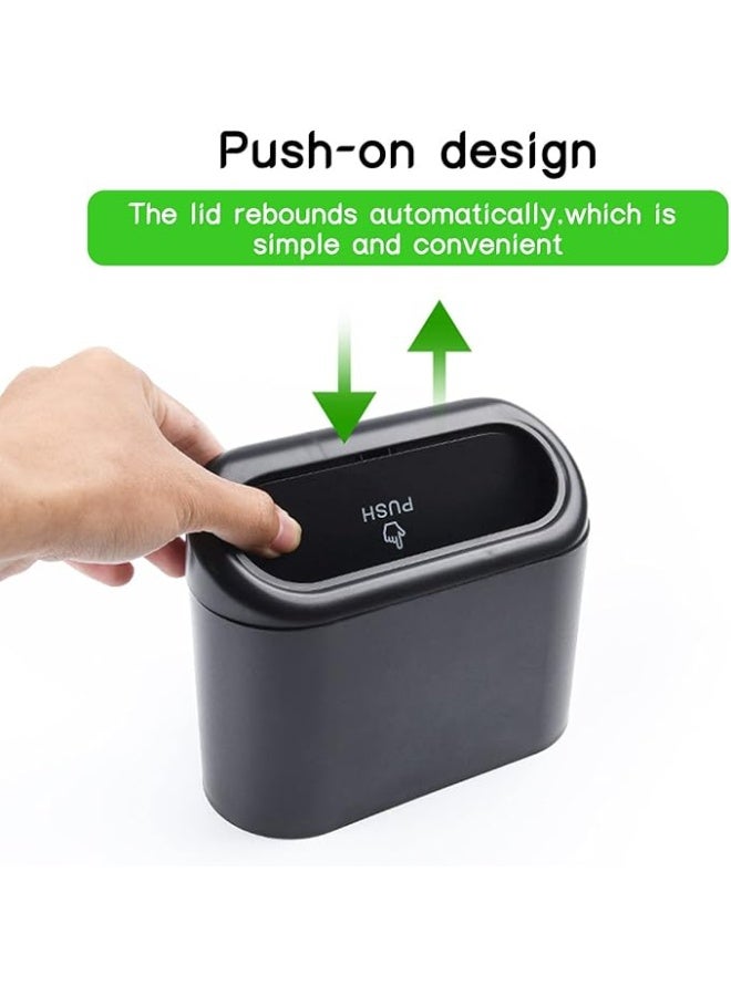 Miytsya 1 PC Car Trash Can with Lid, Multifunctional Folding Car Dustbin Garbage Organizer Holder, Leak-Proof Hanging Mini Trash Can Containers, Suitable for Cars, Homes, Offices (Black) - Image 4