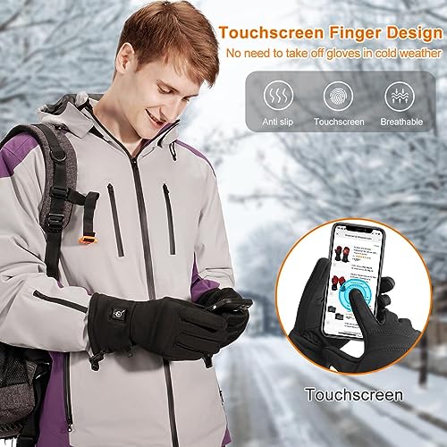 SAVIOR HEAT Upgraded Heated Glove Liners for Men Women, Rechargeable Electric Battery Heated Gloves Windproof Winter Glove Liners Thin Gloves Hand Warmer for Ski Snowboarding Hunting（XS/S） - Image 4