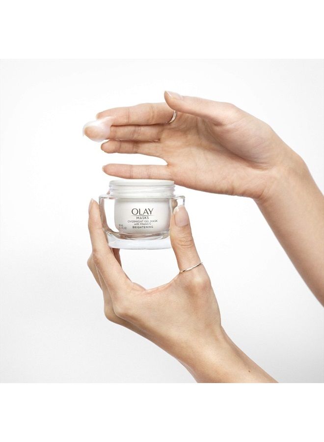 Olay Face Mask Gel by Olay Masks, Overnight Facial Moisturizer with Vitamin C and Hyaluronic Acid for Brighter Skin, 1.7 Fl Ounce - Image 4