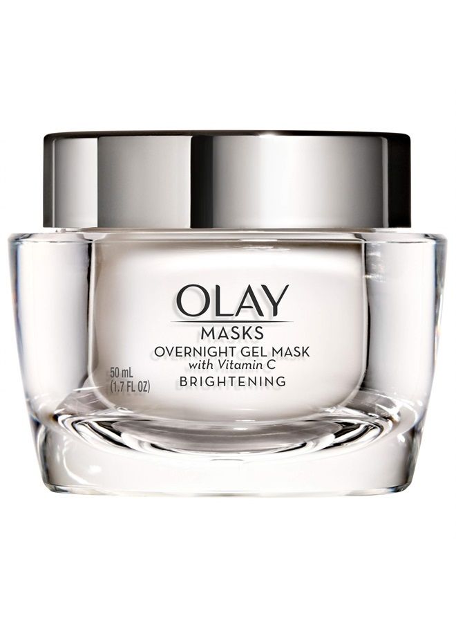 Olay Face Mask Gel by Olay Masks, Overnight Facial Moisturizer with Vitamin C and Hyaluronic Acid for Brighter Skin, 1.7 Fl Ounce - Image 1