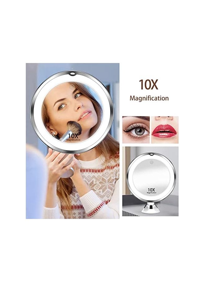 The Bros 10X Magnifying Makeup Mirror with Lights and 3 Color Lighting for Detailed Makeup and Skincare  - Image 2