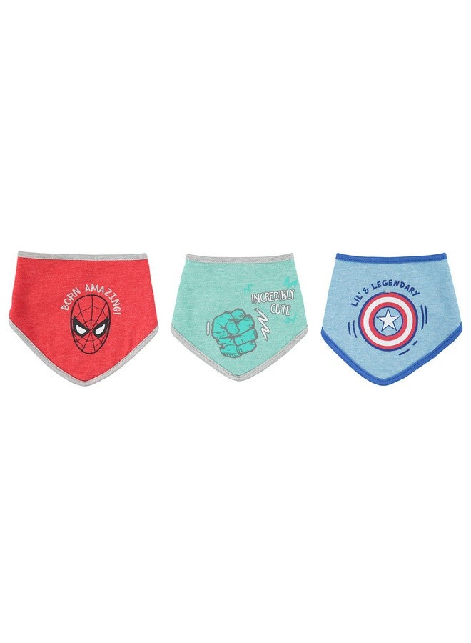 Happy Threads Baby Boys' Bandana Bibs 3 Pack Set for Feeding, Teething, and Drooling, Red/Green/Blue - Image 1