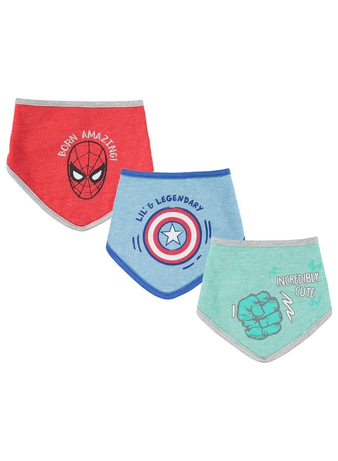 Happy Threads Baby Boys' Bandana Bibs 3 Pack Set for Feeding, Teething, and Drooling, Red/Green/Blue - Image 2