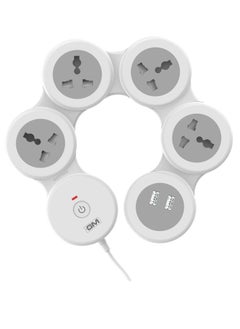 Cuba GM 3276 Cuba Power Strip with 2 USB 3.1A Master Switch 4 International Socket Safety Shutter 1.8 mtr Cable  - Image 1