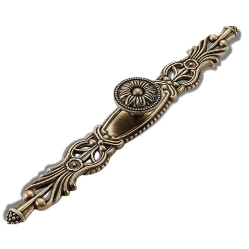Ahamo Antique Brass Drawer Handles & Pulls - Traditional 160mm Hole Center Cupboard Handle, Vintage Brass Handles for Cabinets, Doors, Wardrobes & Furniture (Set of 1) - Image 1