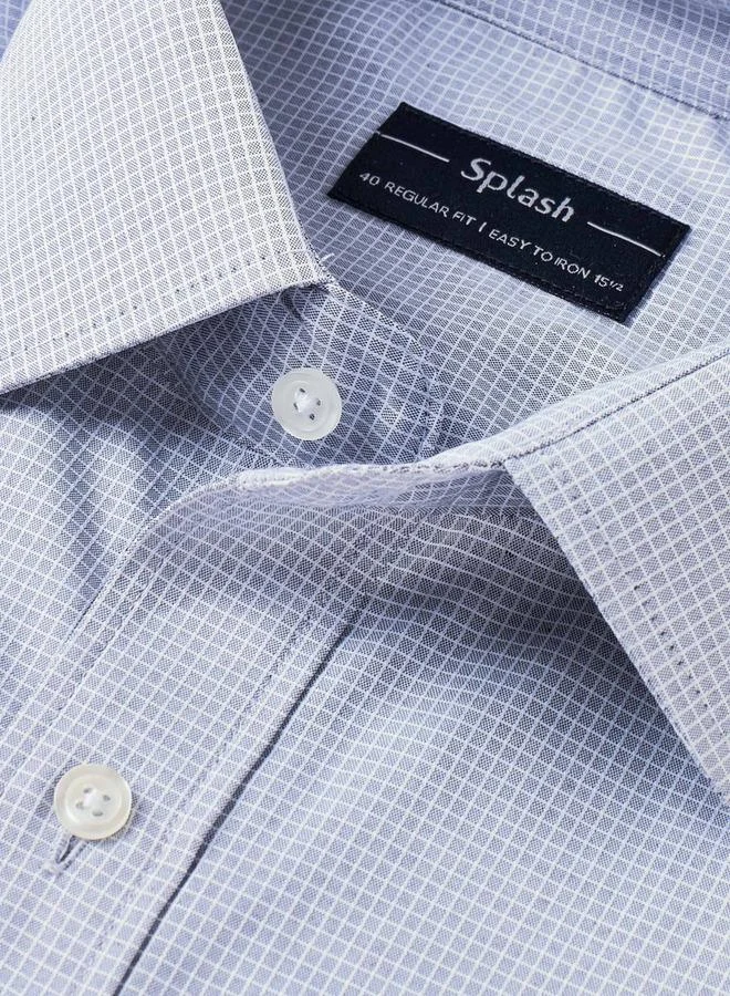 Splash FAV Regular Fit Collared Checked Long Sleeves Shirt