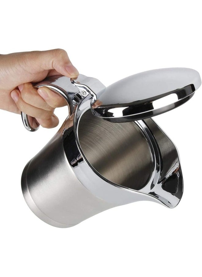 URONN Double Insulated Gravy Boat Stainless Steel Sauce Jug With Hinged Lid  - Image 5
