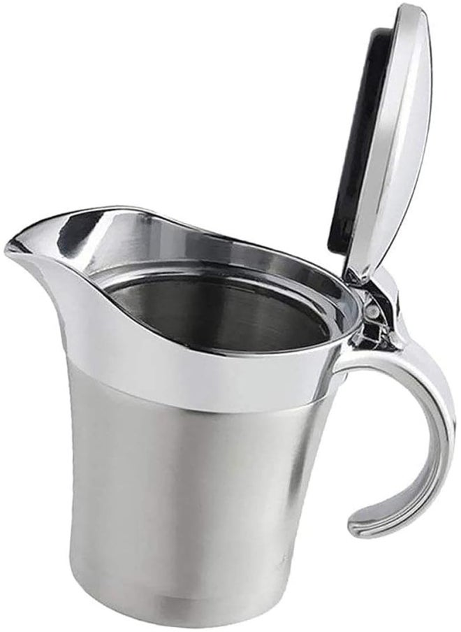 URONN Double Insulated Gravy Boat Stainless Steel Sauce Jug With Hinged Lid  - Image 3