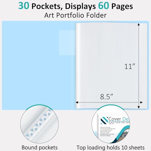 Beieverluck 5 Pack Binder with Plastic Sleeves Art Portfolio Folder with Clear Sheet Protectors, Display 60 Pages Book, Presentation Book for Artwork, Document Certificate Organizer - Image 2