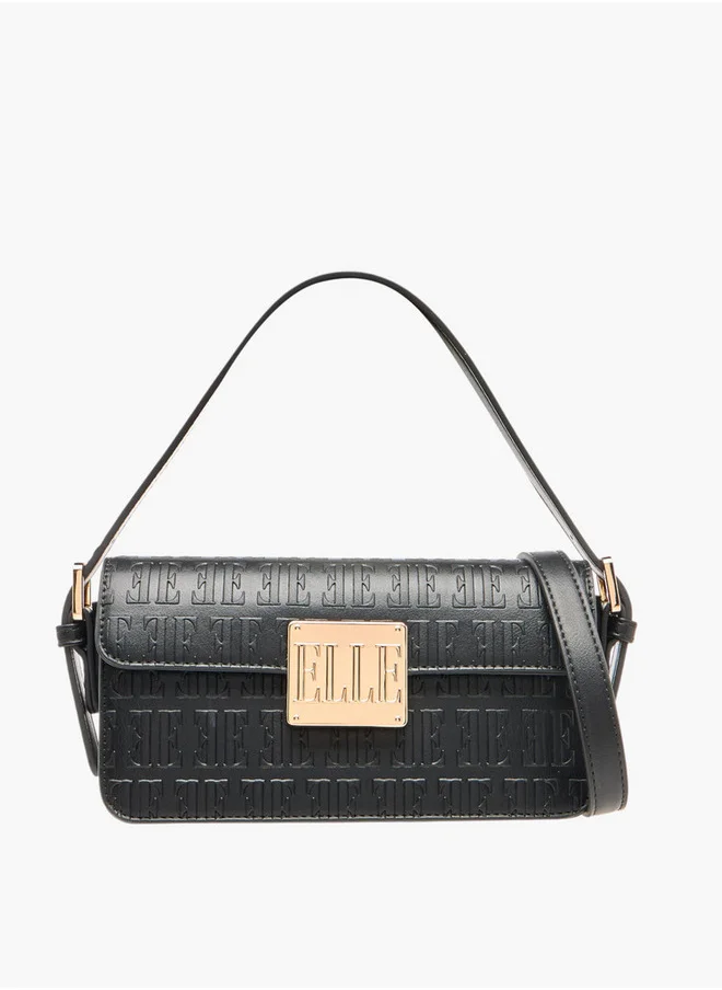 ايل Women's Monogram Embossed Shoulder Bag with Flap Closure