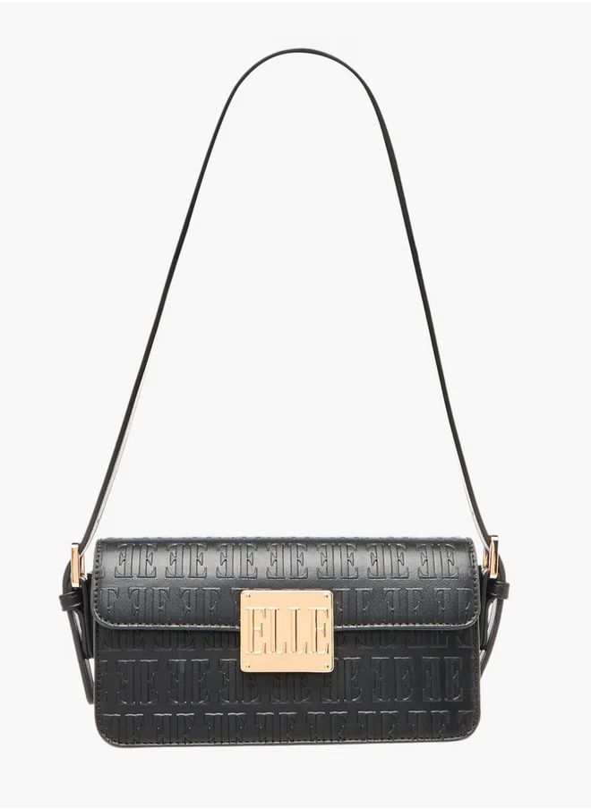 ايل Women's Monogram Embossed Shoulder Bag with Flap Closure