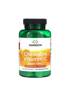 Chewable Vitamin C, Sugar Free, Natural Cherry, 60 Chewable Tablets