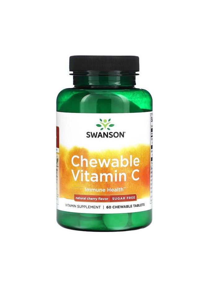 SWANSON - Chewable Vitamin C, Sugar Free, Natural Cherry, 60 Chewable Tablets - Image 1