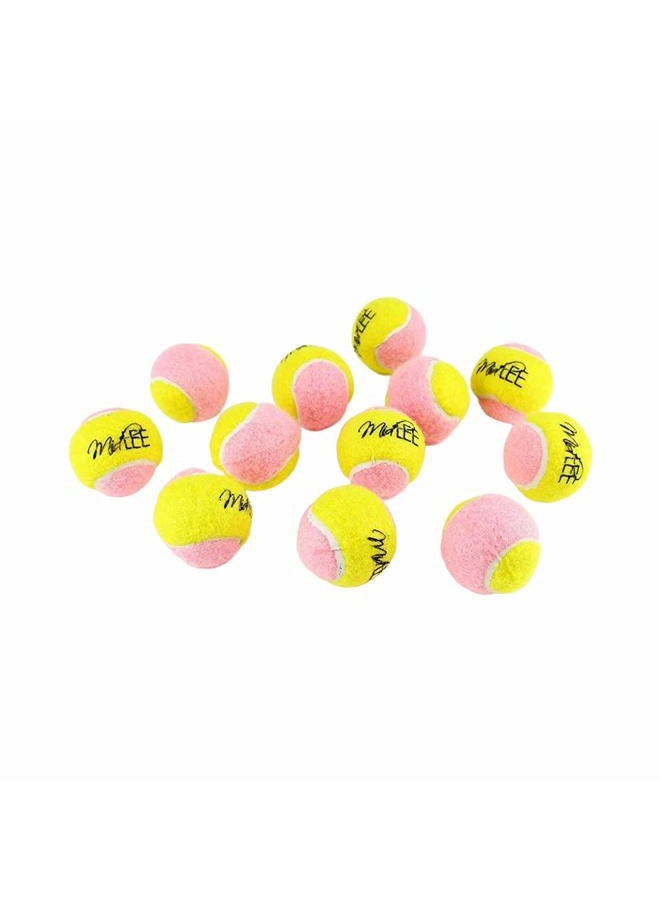 Midlee X-Small Dog Tennis Balls 1.5" Pack of 12 (Pink/Yellow, 1.5 inch) - Image 1