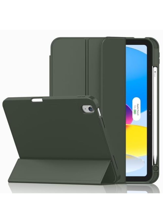 iMieet حافظة iMieet لجهاز iPad (A16)/الجيل العاشر من iPad [11 بوصة 2025/10.9 بوصة 2022]، حافظة ذكية قابلة للطي ثلاثية مع حامل وحامل قلم وظهر TPU ناعم، تدعم Touch ID (أسود) - Image 1
