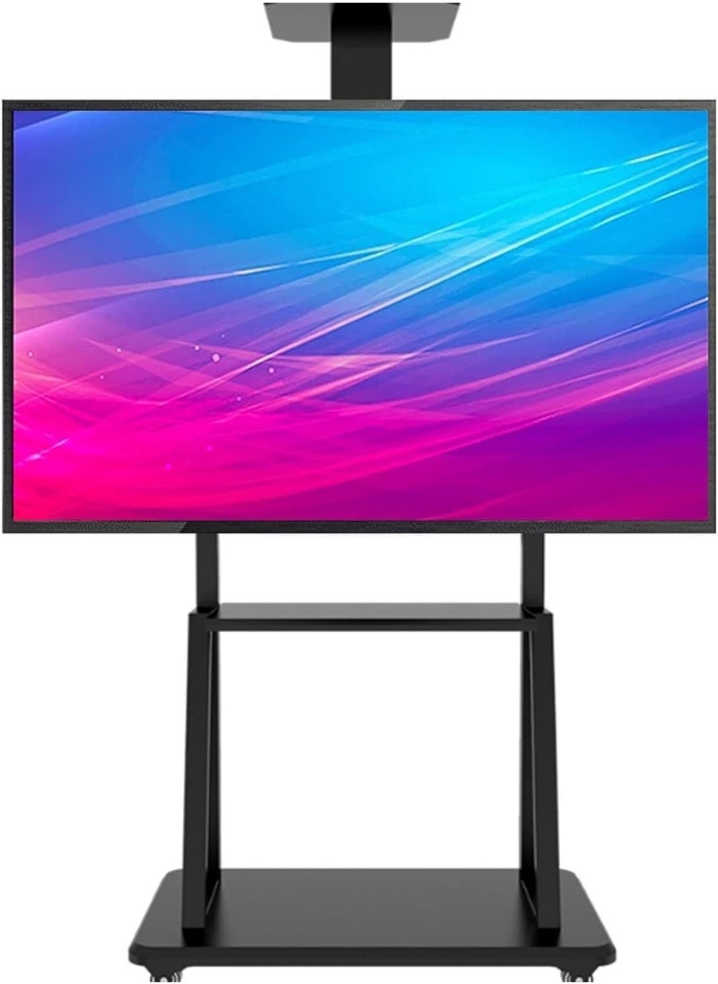 INGUNAR Mobile TV Stands Cart on Wheels for 32 to 70 Inch LED TVs, TV Stand with Height Adjustable Shelves, Rolling Floor TV Cart, Holds Up to 110 lbs, Conference/Commercial/Home  - Image 1
