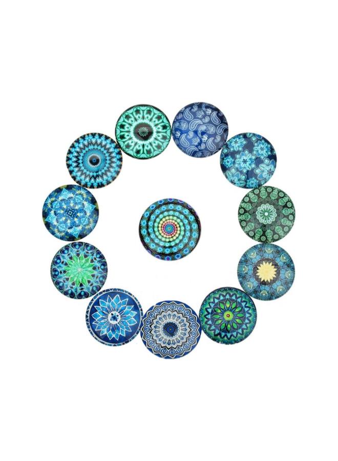 klarako 20pcs Mixed Mosaic Tiles Round Mosaic Tiles Cabochons Mosaic Tiles Assortment Glass Gems for DIY Crafts Crystal Mosaic Supplies 25mm - Image 1