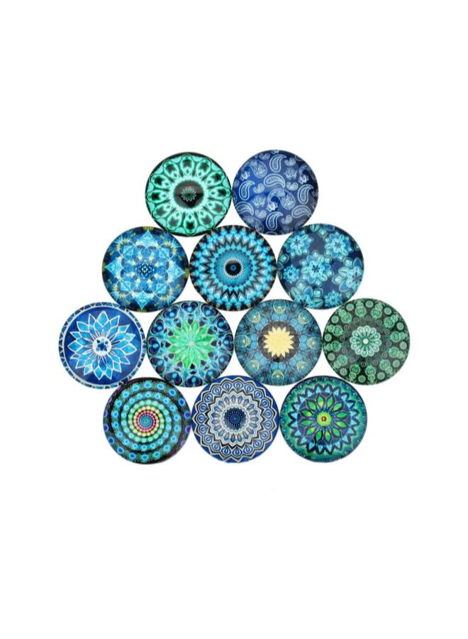 klarako 20pcs Mixed Mosaic Tiles Round Mosaic Tiles Cabochons Mosaic Tiles Assortment Glass Gems for DIY Crafts Crystal Mosaic Supplies 25mm - Image 4