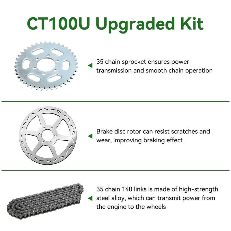 XIKOBY 145/70-6 Mini Bike Rear Wheel with Sprocket Compatible with Coleman CT100U CC100X Baja DB30, 145 70 6 Tire with Rim for Motovox MBX10 MBX11 GMB100 Monster Mega Moto 80cc 105cc Minibike Parts - Image 3