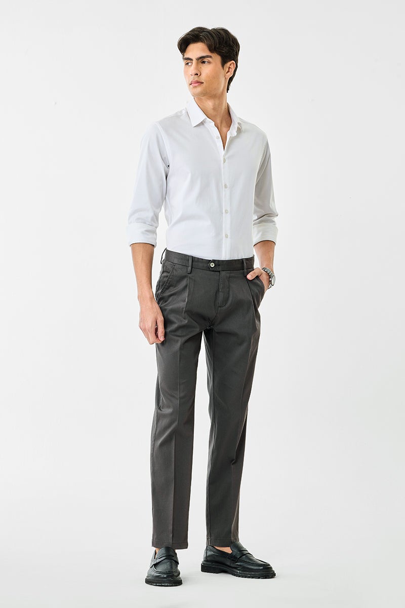 SNITCH Slim Fit Stretch Pleated Trousers - Image 2