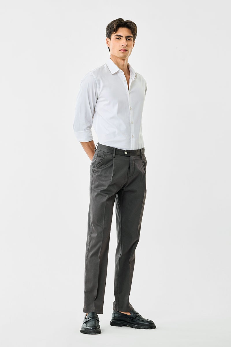 SNITCH Slim Fit Stretch Pleated Trousers - Image 5