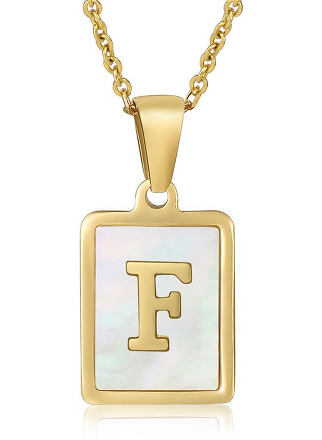 MissTiara Capital Letter A-Z Initial Chain Necklace For Girls Women Stainless Steel Square Charm A-Z Alphabet Pendant Necklace Good idea for birthday gifts graduation commemorations or classmate gifts - Image 2