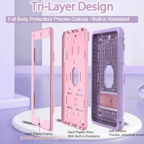BMOUO Case for iPad 9th 8th 7th Generation (10.2 inch, 2021/2020/2019), Shockproof Protective iPad 10.2 Case with Built-in Stand/Pencil Holder, Light Purple - Image 3