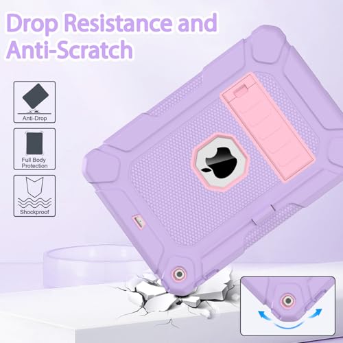 BMOUO Case for iPad 9th 8th 7th Generation (10.2 inch, 2021/2020/2019), Shockproof Protective iPad 10.2 Case with Built-in Stand/Pencil Holder, Light Purple - Image 5