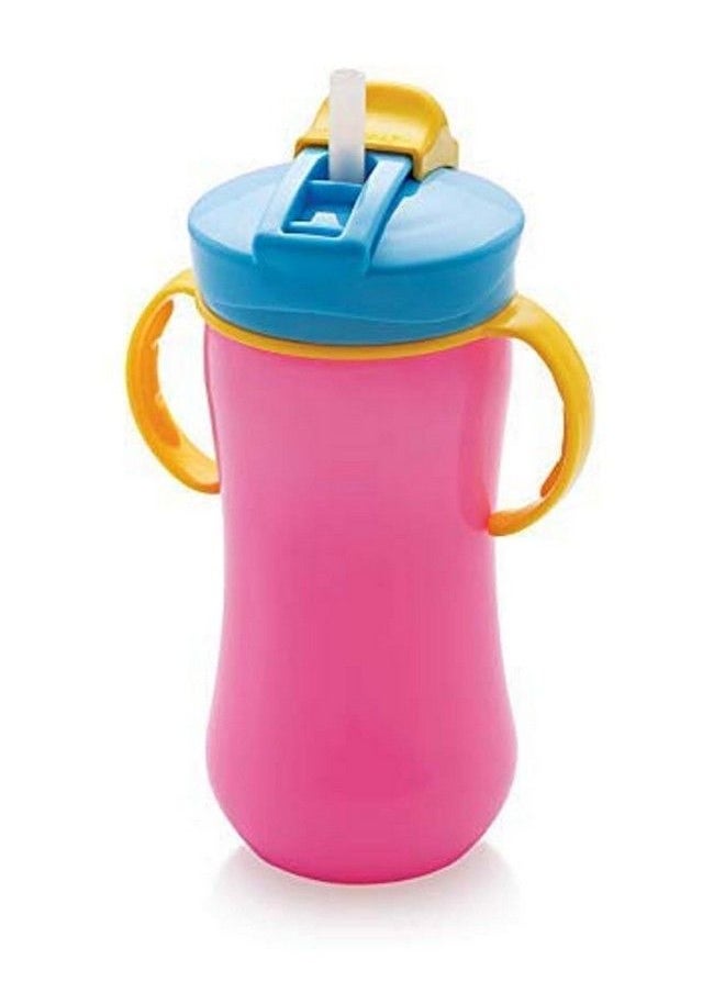 Shopfork Big Milk Bottle For Kids Plastic Sipper For Kids School Milk Sipper Bottle For Kids Water Bottle With Straw Kid Grippy Bottle Toddler Upto 3 Years (Pink)  - Image 1
