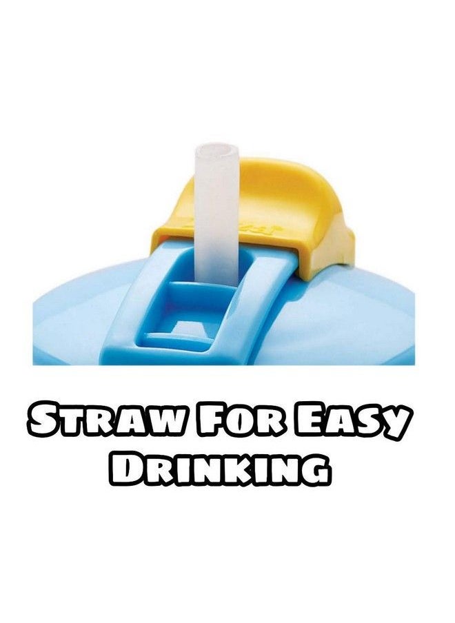 Shopfork Big Milk Bottle For Kids Plastic Sipper For Kids School Milk Sipper Bottle For Kids Water Bottle With Straw Kid Grippy Bottle Toddler Upto 3 Years (Pink)  - Image 5