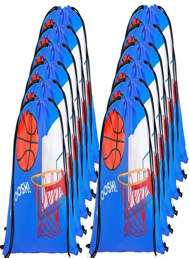 PLMMOUT 12 Pack Basketball Goodie Bags,Basketball Drawstring Backpack Gift Bags,Portable Basketball Drawstring Bag,Basketball Party Favors Bags for Gym Sports Travel Birthday Party,10 x 11.8 Inch - Image 1