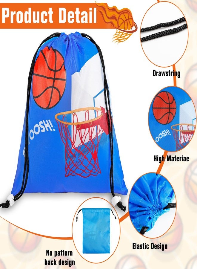 PLMMOUT 12 Pack Basketball Goodie Bags,Basketball Drawstring Backpack Gift Bags,Portable Basketball Drawstring Bag,Basketball Party Favors Bags for Gym Sports Travel Birthday Party,10 x 11.8 Inch - Image 3
