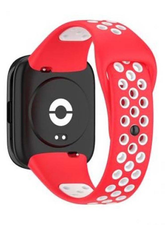 Xiaomi Redmi Watch 3 Active Soft Silicone Replacement Strap With Amazing Design - Red / White