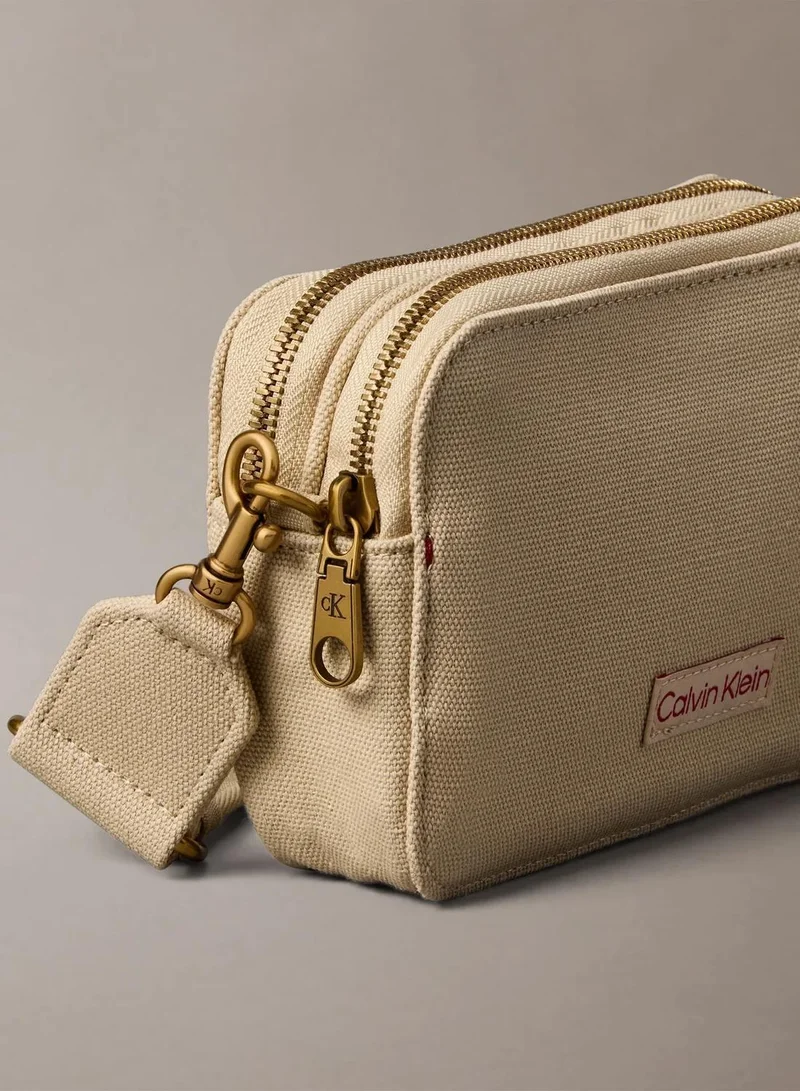 Calvin Klein KHAKI CANVAS Canvas Crossbody Camera Bag for Women | Best Price UAE