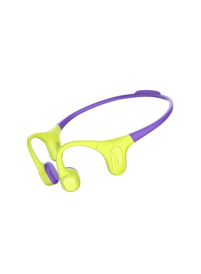 MOJAWA Aerra Bone Conduction Sport Headphones, IP67 Waterproof Workout Earphones, Open-Ear, Wireless Bluetooth with Mic, Secure and Comfortable for Running and Cycling, Green and Purple - Image 1