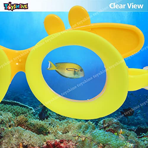 Toyshine Swim Goggles, (Dolphin Design) Anti Fog No Leaking Clear Vision Water Pool Swimming Goggles (Age 6-14), Yellow SSTP - Image 5