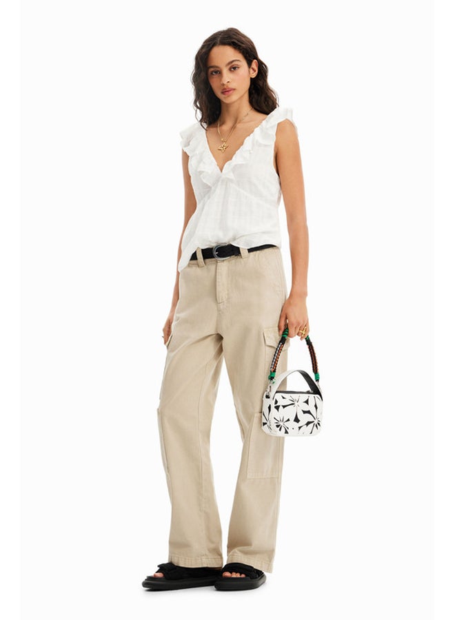 DESIGUAL Ruffled textured blouse - Image 2