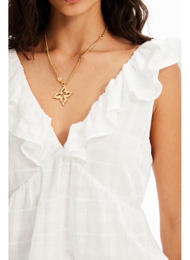 DESIGUAL Ruffled textured blouse - Image 5
