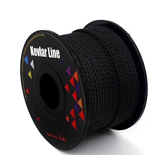 emma kites 100% Black Kevlar Braided Cord 100Ft 550Lb High Strength, Abrasion Flame Resistant, Tough Survival Tactical Cord Model Rocket Paracord Snare Line Fishing Assist Cord - Image 1
