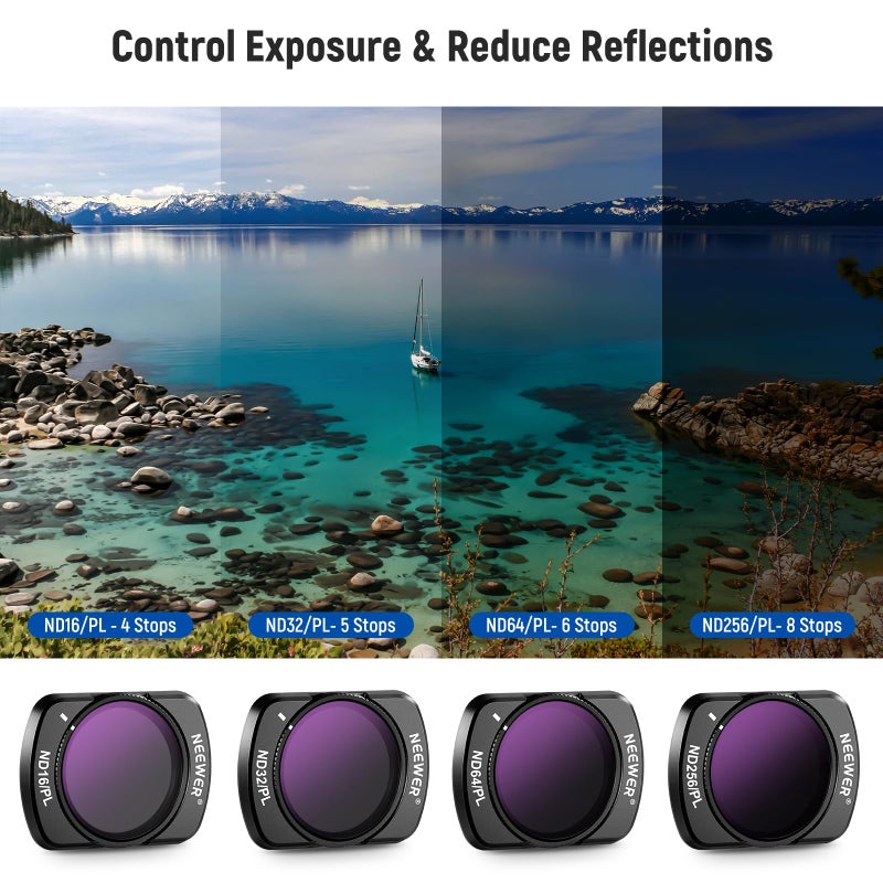 Neewer NEEWER Magnetic ND/CPL Filter Set Compatible with DJI OSMO Pocket 3 Creator Combo Accessories, Action Camera 6 Pack UV CPL ND16/PL ND32/PL ND64/PL ND256/PL Polarizing and Neutral Density Filters  - Image 5