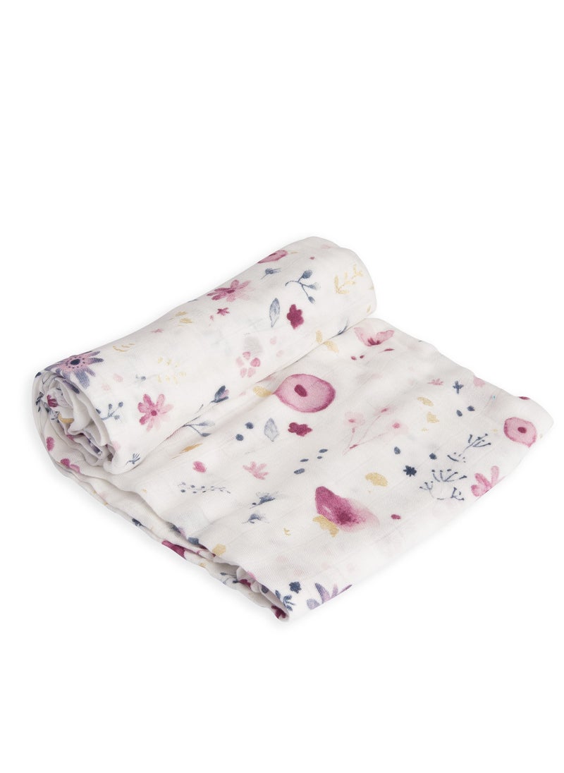 little unicorn Deluxe Muslin Swaddle Single Fairy Gardens  - Image 2