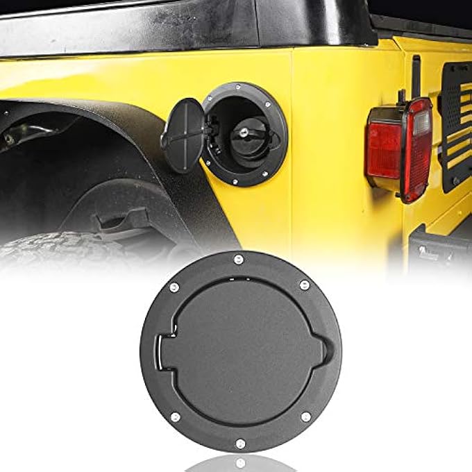 rayihni Hooke Road Fuel Filler Door Gas Tank Cap Cover for Jeep Wrangler TJ 19972006 - Image 2