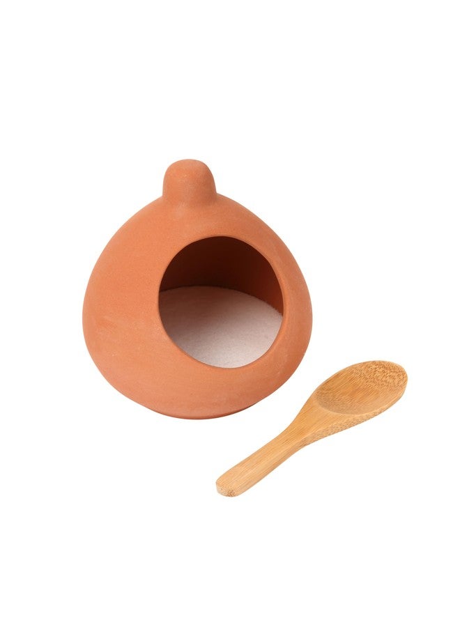 Dexam 17851107 Salt Cellar and Spoon Set in Terracotta, Brown - Image 1